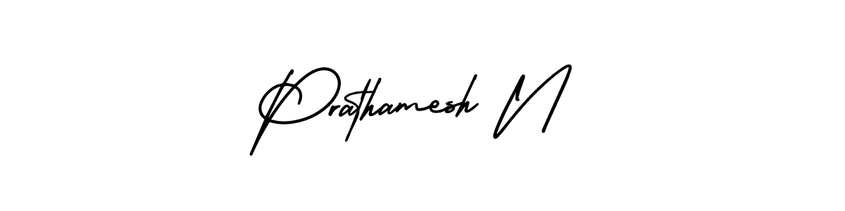 Make a beautiful signature design for name Prathamesh N. With this signature (AmerikaSignatureDemo-Regular) style, you can create a handwritten signature for free. Prathamesh N signature style 3 images and pictures png