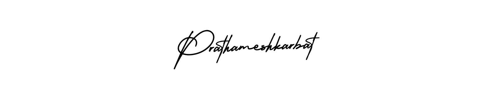 Make a beautiful signature design for name Prathameshkarbat. With this signature (AmerikaSignatureDemo-Regular) style, you can create a handwritten signature for free. Prathameshkarbat signature style 3 images and pictures png