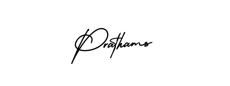 Design your own signature with our free online signature maker. With this signature software, you can create a handwritten (AmerikaSignatureDemo-Regular) signature for name Prathams. Prathams signature style 3 images and pictures png