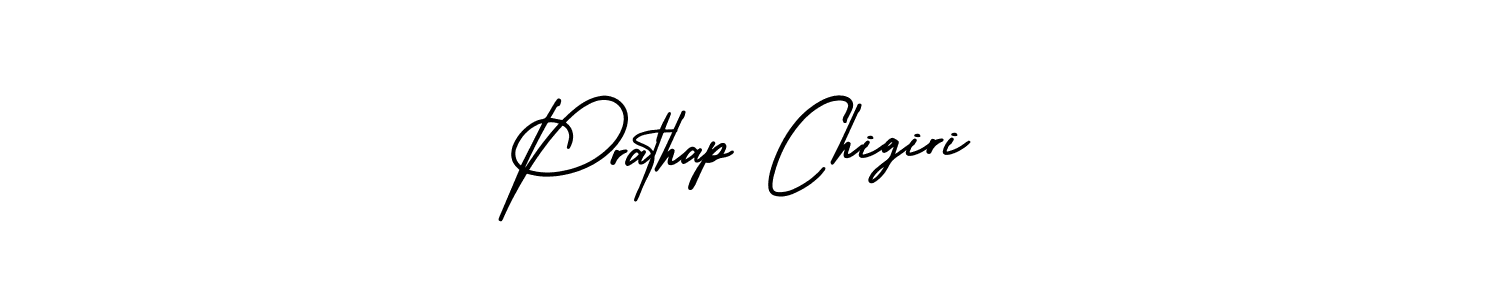 How to make Prathap Chigiri name signature. Use AmerikaSignatureDemo-Regular style for creating short signs online. This is the latest handwritten sign. Prathap Chigiri signature style 3 images and pictures png