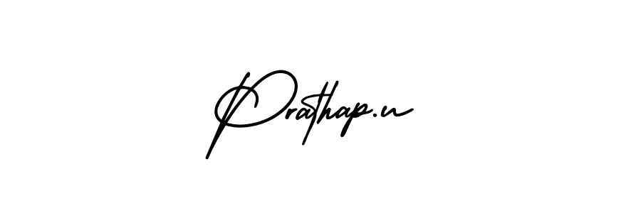 Prathap.u stylish signature style. Best Handwritten Sign (AmerikaSignatureDemo-Regular) for my name. Handwritten Signature Collection Ideas for my name Prathap.u. Prathap.u signature style 3 images and pictures png