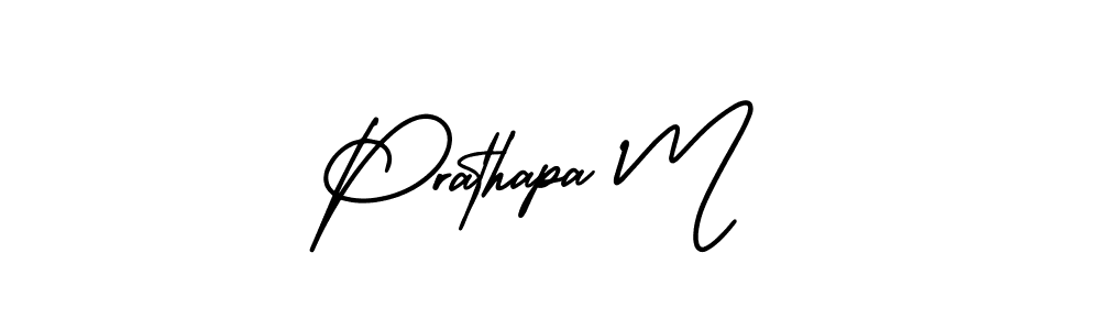 Use a signature maker to create a handwritten signature online. With this signature software, you can design (AmerikaSignatureDemo-Regular) your own signature for name Prathapa M. Prathapa M signature style 3 images and pictures png