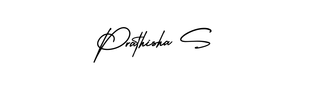 How to make Prathisha S name signature. Use AmerikaSignatureDemo-Regular style for creating short signs online. This is the latest handwritten sign. Prathisha S signature style 3 images and pictures png