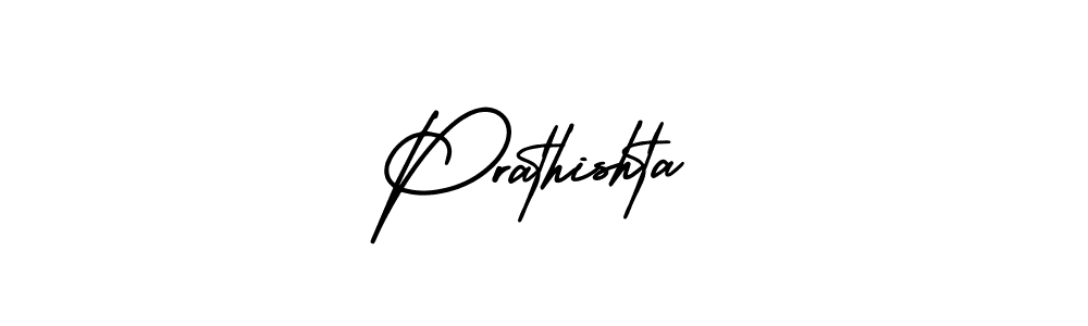 You should practise on your own different ways (AmerikaSignatureDemo-Regular) to write your name (Prathishta) in signature. don't let someone else do it for you. Prathishta signature style 3 images and pictures png