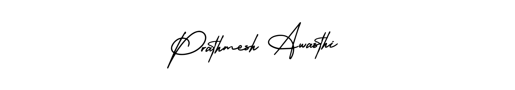 This is the best signature style for the Prathmesh Awasthi name. Also you like these signature font (AmerikaSignatureDemo-Regular). Mix name signature. Prathmesh Awasthi signature style 3 images and pictures png