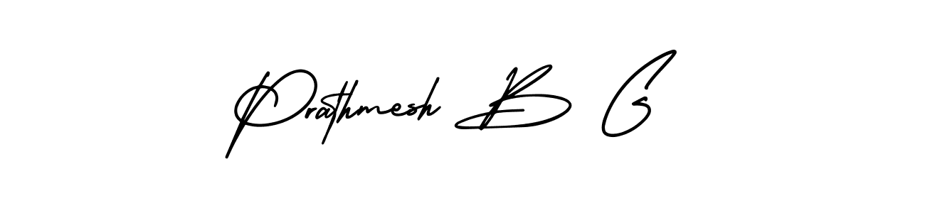 Design your own signature with our free online signature maker. With this signature software, you can create a handwritten (AmerikaSignatureDemo-Regular) signature for name Prathmesh B G. Prathmesh B G signature style 3 images and pictures png