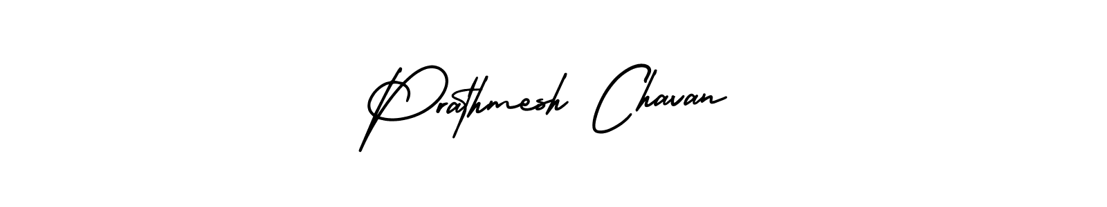 The best way (AmerikaSignatureDemo-Regular) to make a short signature is to pick only two or three words in your name. The name Prathmesh Chavan include a total of six letters. For converting this name. Prathmesh Chavan signature style 3 images and pictures png