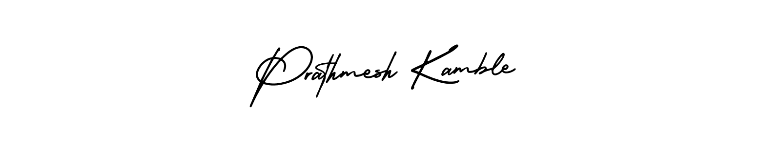 The best way (AmerikaSignatureDemo-Regular) to make a short signature is to pick only two or three words in your name. The name Prathmesh Kamble include a total of six letters. For converting this name. Prathmesh Kamble signature style 3 images and pictures png