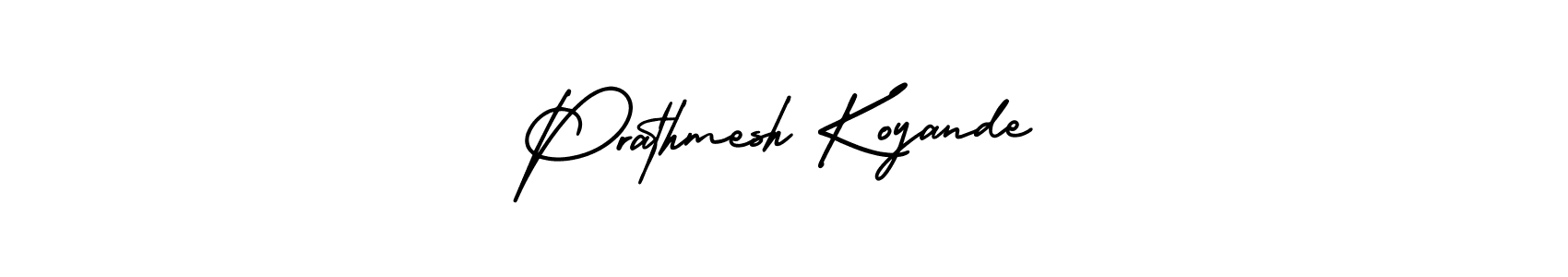 Make a beautiful signature design for name Prathmesh Koyande. With this signature (AmerikaSignatureDemo-Regular) style, you can create a handwritten signature for free. Prathmesh Koyande signature style 3 images and pictures png