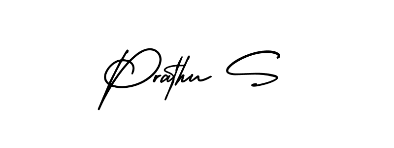 How to make Prathu S name signature. Use AmerikaSignatureDemo-Regular style for creating short signs online. This is the latest handwritten sign. Prathu S signature style 3 images and pictures png