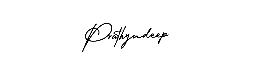 How to make Prathyudeep name signature. Use AmerikaSignatureDemo-Regular style for creating short signs online. This is the latest handwritten sign. Prathyudeep signature style 3 images and pictures png