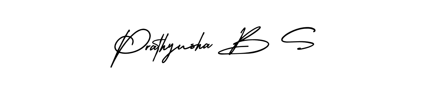 Make a beautiful signature design for name Prathyusha B S. With this signature (AmerikaSignatureDemo-Regular) style, you can create a handwritten signature for free. Prathyusha B S signature style 3 images and pictures png