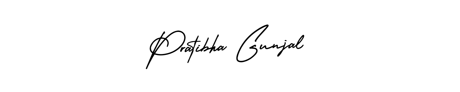 Pratibha Gunjal stylish signature style. Best Handwritten Sign (AmerikaSignatureDemo-Regular) for my name. Handwritten Signature Collection Ideas for my name Pratibha Gunjal. Pratibha Gunjal signature style 3 images and pictures png