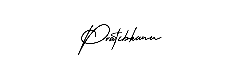 How to make Pratibhanu name signature. Use AmerikaSignatureDemo-Regular style for creating short signs online. This is the latest handwritten sign. Pratibhanu signature style 3 images and pictures png