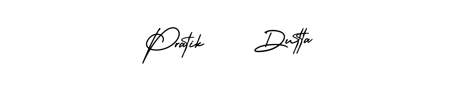 How to make Pratik     Dutta name signature. Use AmerikaSignatureDemo-Regular style for creating short signs online. This is the latest handwritten sign. Pratik     Dutta signature style 3 images and pictures png