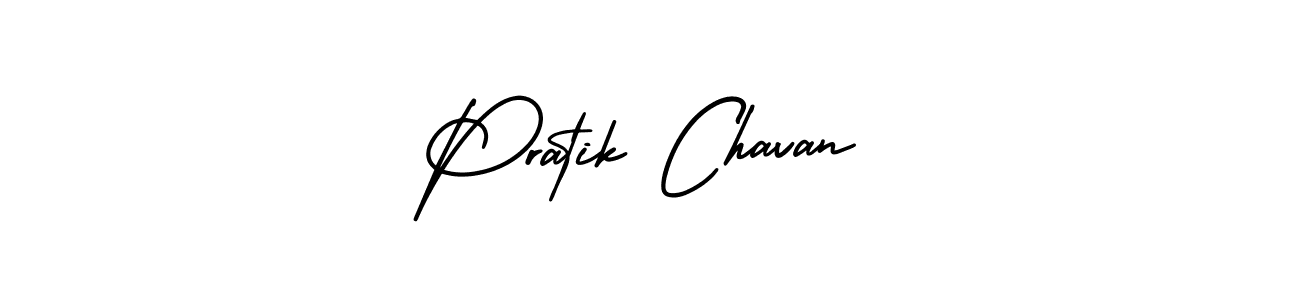 How to make Pratik Chavan name signature. Use AmerikaSignatureDemo-Regular style for creating short signs online. This is the latest handwritten sign. Pratik Chavan signature style 3 images and pictures png