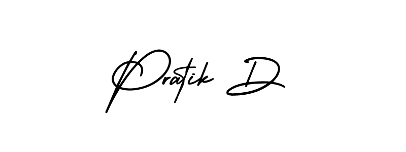 Use a signature maker to create a handwritten signature online. With this signature software, you can design (AmerikaSignatureDemo-Regular) your own signature for name Pratik D. Pratik D signature style 3 images and pictures png