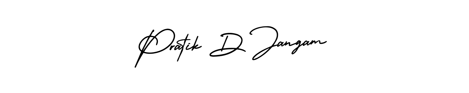 This is the best signature style for the Pratik D Jangam name. Also you like these signature font (AmerikaSignatureDemo-Regular). Mix name signature. Pratik D Jangam signature style 3 images and pictures png