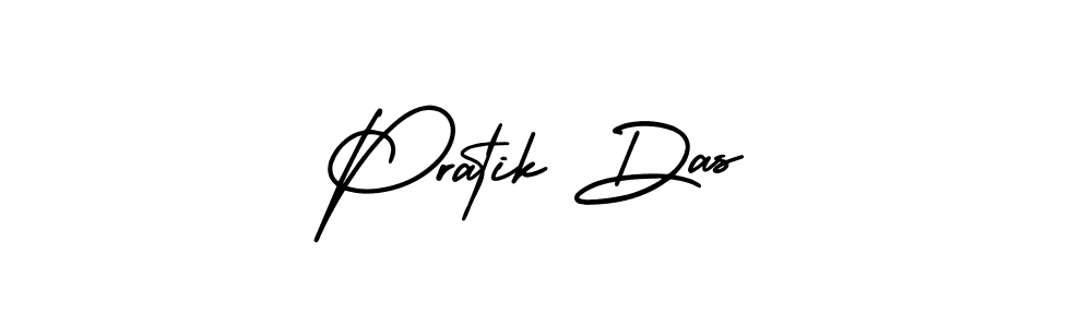 The best way (AmerikaSignatureDemo-Regular) to make a short signature is to pick only two or three words in your name. The name Pratik Das include a total of six letters. For converting this name. Pratik Das signature style 3 images and pictures png