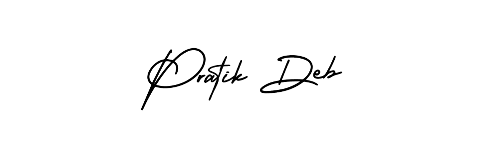 This is the best signature style for the Pratik Deb name. Also you like these signature font (AmerikaSignatureDemo-Regular). Mix name signature. Pratik Deb signature style 3 images and pictures png