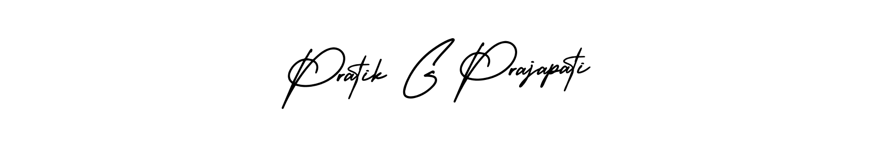 It looks lik you need a new signature style for name Pratik G Prajapati. Design unique handwritten (AmerikaSignatureDemo-Regular) signature with our free signature maker in just a few clicks. Pratik G Prajapati signature style 3 images and pictures png