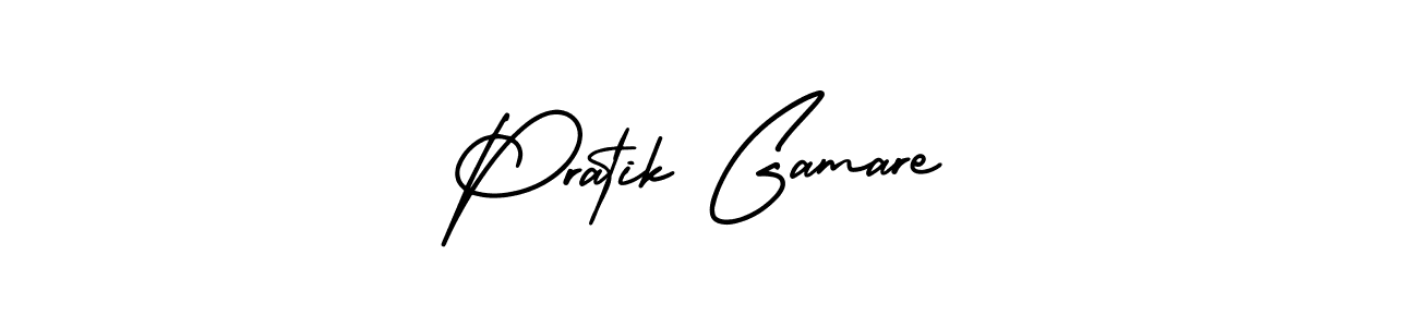 Use a signature maker to create a handwritten signature online. With this signature software, you can design (AmerikaSignatureDemo-Regular) your own signature for name Pratik Gamare. Pratik Gamare signature style 3 images and pictures png