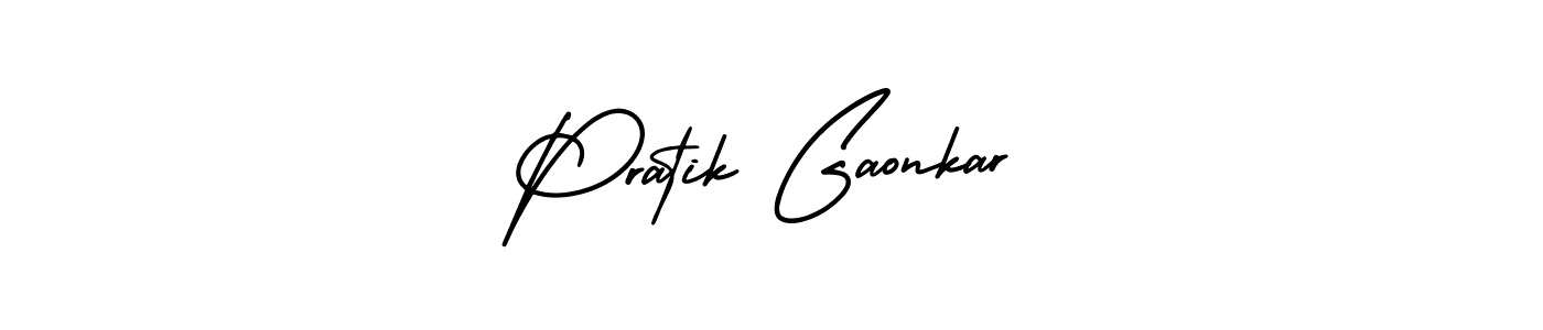 Make a beautiful signature design for name Pratik Gaonkar. With this signature (AmerikaSignatureDemo-Regular) style, you can create a handwritten signature for free. Pratik Gaonkar signature style 3 images and pictures png