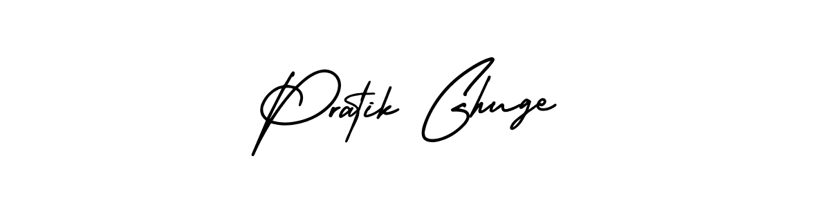 How to make Pratik Ghuge name signature. Use AmerikaSignatureDemo-Regular style for creating short signs online. This is the latest handwritten sign. Pratik Ghuge signature style 3 images and pictures png