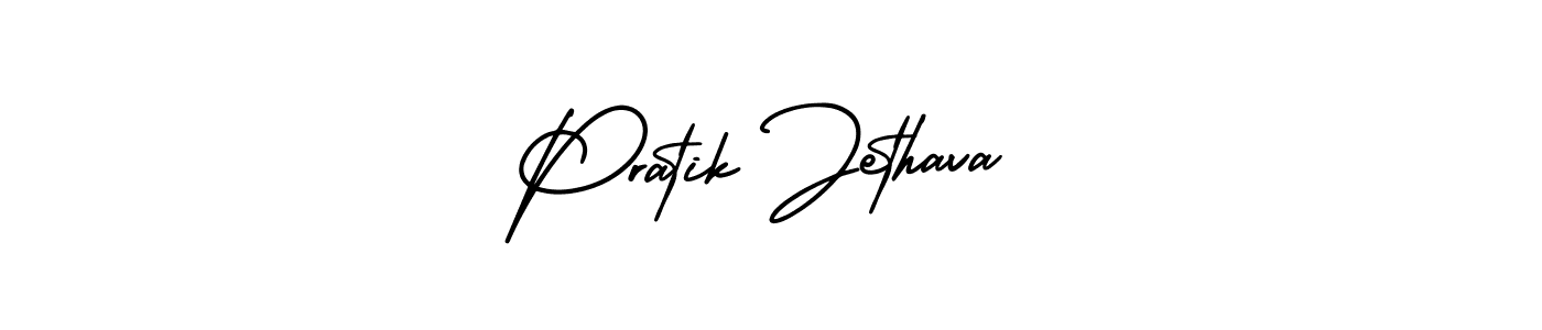 Pratik Jethava stylish signature style. Best Handwritten Sign (AmerikaSignatureDemo-Regular) for my name. Handwritten Signature Collection Ideas for my name Pratik Jethava. Pratik Jethava signature style 3 images and pictures png