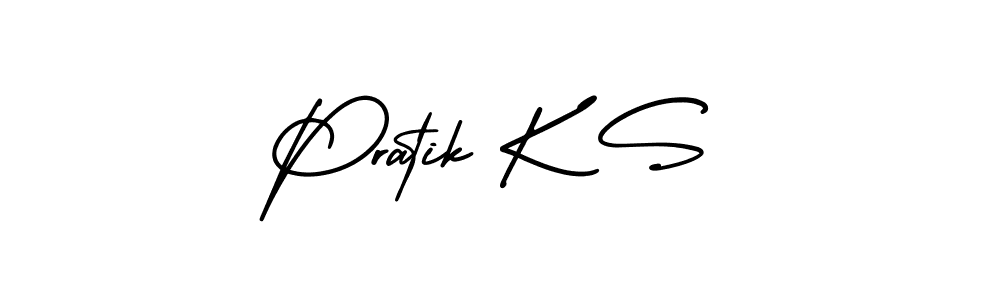 Pratik K S stylish signature style. Best Handwritten Sign (AmerikaSignatureDemo-Regular) for my name. Handwritten Signature Collection Ideas for my name Pratik K S. Pratik K S signature style 3 images and pictures png