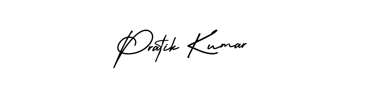 The best way (AmerikaSignatureDemo-Regular) to make a short signature is to pick only two or three words in your name. The name Pratik Kumar include a total of six letters. For converting this name. Pratik Kumar signature style 3 images and pictures png