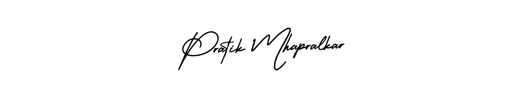 Also we have Pratik Mhapralkar name is the best signature style. Create professional handwritten signature collection using AmerikaSignatureDemo-Regular autograph style. Pratik Mhapralkar signature style 3 images and pictures png