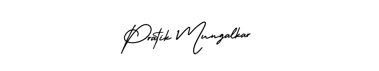 Pratik Mungalkar stylish signature style. Best Handwritten Sign (AmerikaSignatureDemo-Regular) for my name. Handwritten Signature Collection Ideas for my name Pratik Mungalkar. Pratik Mungalkar signature style 3 images and pictures png