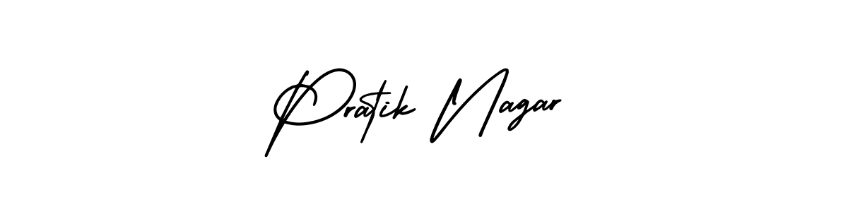 Use a signature maker to create a handwritten signature online. With this signature software, you can design (AmerikaSignatureDemo-Regular) your own signature for name Pratik Nagar. Pratik Nagar signature style 3 images and pictures png