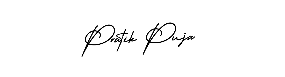 Also we have Pratik Puja name is the best signature style. Create professional handwritten signature collection using AmerikaSignatureDemo-Regular autograph style. Pratik Puja signature style 3 images and pictures png