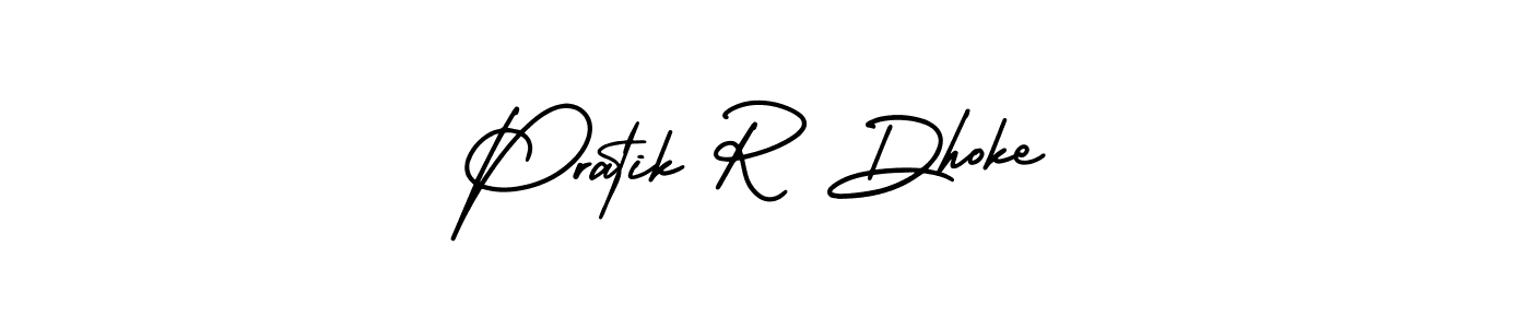 Make a beautiful signature design for name Pratik R Dhoke. With this signature (AmerikaSignatureDemo-Regular) style, you can create a handwritten signature for free. Pratik R Dhoke signature style 3 images and pictures png