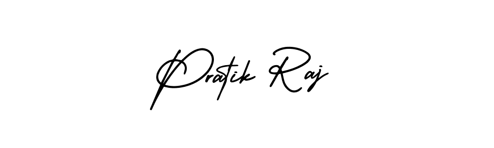 It looks lik you need a new signature style for name Pratik Raj. Design unique handwritten (AmerikaSignatureDemo-Regular) signature with our free signature maker in just a few clicks. Pratik Raj signature style 3 images and pictures png