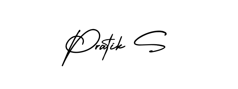 if you are searching for the best signature style for your name Pratik S. so please give up your signature search. here we have designed multiple signature styles  using AmerikaSignatureDemo-Regular. Pratik S signature style 3 images and pictures png