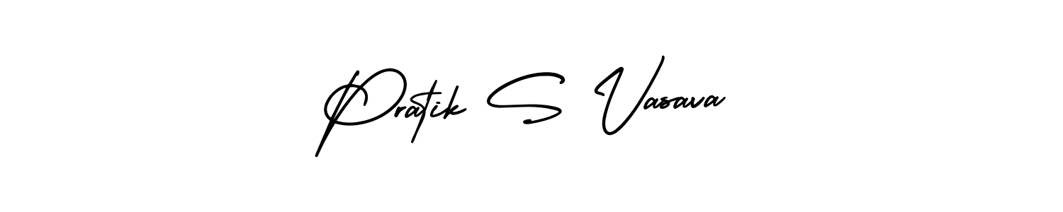 Use a signature maker to create a handwritten signature online. With this signature software, you can design (AmerikaSignatureDemo-Regular) your own signature for name Pratik S Vasava. Pratik S Vasava signature style 3 images and pictures png