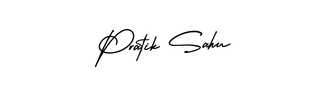 Make a beautiful signature design for name Pratik Sahu. With this signature (AmerikaSignatureDemo-Regular) style, you can create a handwritten signature for free. Pratik Sahu signature style 3 images and pictures png