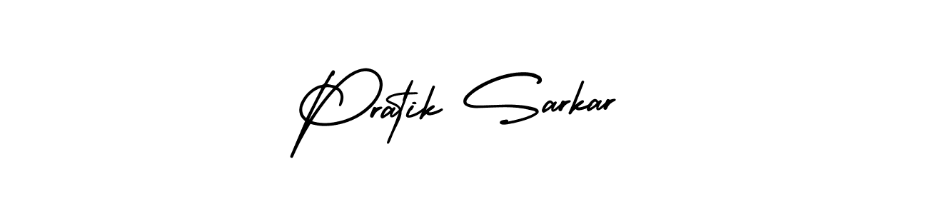 You should practise on your own different ways (AmerikaSignatureDemo-Regular) to write your name (Pratik Sarkar) in signature. don't let someone else do it for you. Pratik Sarkar signature style 3 images and pictures png