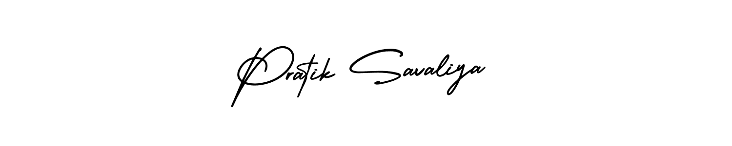 Create a beautiful signature design for name Pratik Savaliya. With this signature (AmerikaSignatureDemo-Regular) fonts, you can make a handwritten signature for free. Pratik Savaliya signature style 3 images and pictures png