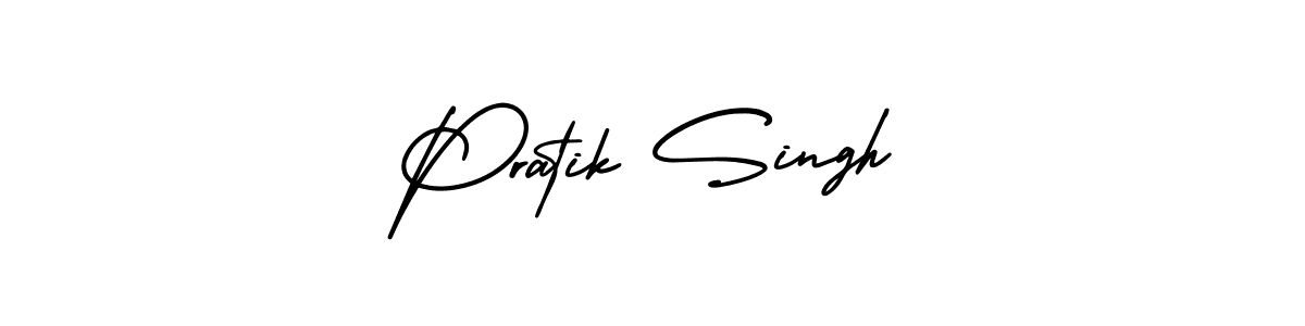 The best way (AmerikaSignatureDemo-Regular) to make a short signature is to pick only two or three words in your name. The name Pratik Singh include a total of six letters. For converting this name. Pratik Singh signature style 3 images and pictures png