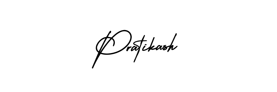 You should practise on your own different ways (AmerikaSignatureDemo-Regular) to write your name (Pratikash) in signature. don't let someone else do it for you. Pratikash signature style 3 images and pictures png