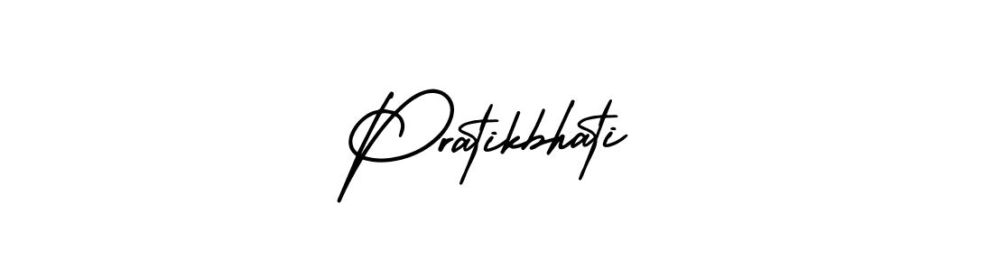 The best way (AmerikaSignatureDemo-Regular) to make a short signature is to pick only two or three words in your name. The name Pratikbhati include a total of six letters. For converting this name. Pratikbhati signature style 3 images and pictures png