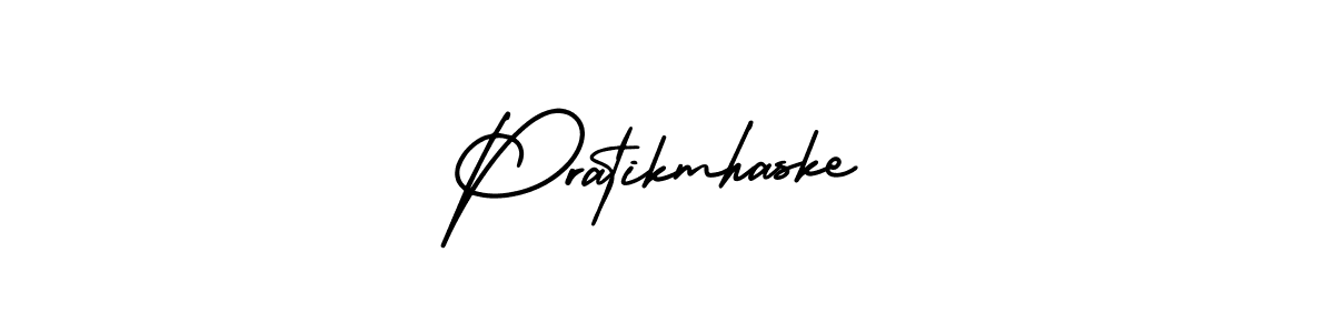 How to make Pratikmhaske name signature. Use AmerikaSignatureDemo-Regular style for creating short signs online. This is the latest handwritten sign. Pratikmhaske signature style 3 images and pictures png