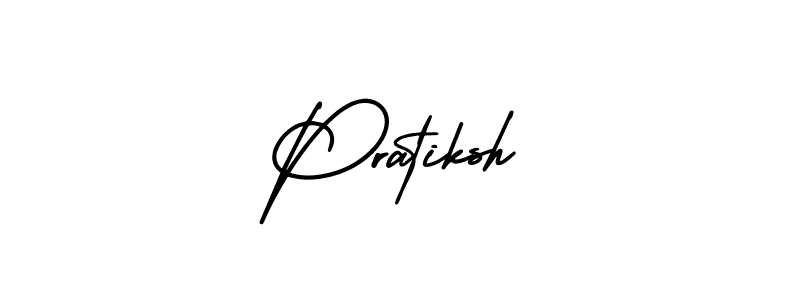 The best way (AmerikaSignatureDemo-Regular) to make a short signature is to pick only two or three words in your name. The name Pratiksh include a total of six letters. For converting this name. Pratiksh signature style 3 images and pictures png