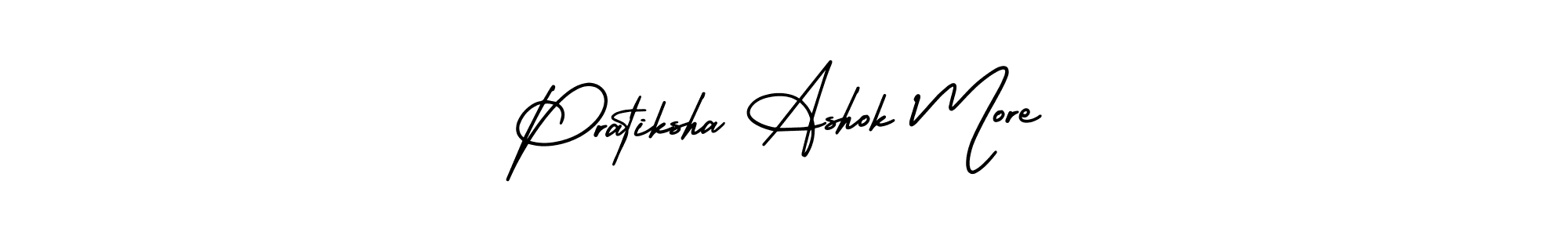 The best way (AmerikaSignatureDemo-Regular) to make a short signature is to pick only two or three words in your name. The name Pratiksha Ashok More include a total of six letters. For converting this name. Pratiksha Ashok More signature style 3 images and pictures png