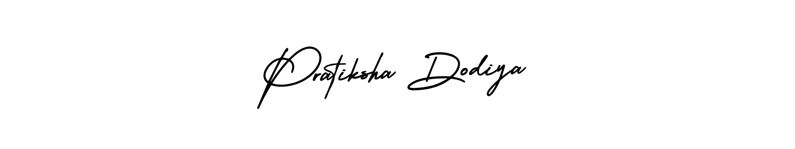 Make a short Pratiksha Dodiya signature style. Manage your documents anywhere anytime using AmerikaSignatureDemo-Regular. Create and add eSignatures, submit forms, share and send files easily. Pratiksha Dodiya signature style 3 images and pictures png