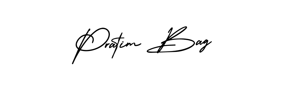 How to Draw Pratim Bag signature style? AmerikaSignatureDemo-Regular is a latest design signature styles for name Pratim Bag. Pratim Bag signature style 3 images and pictures png